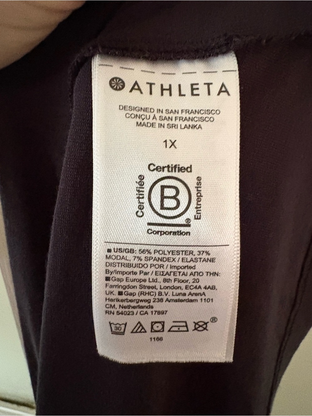 NWOT Athleta Air Out Cinch Tank Black- 1X - Picture 3 of 4